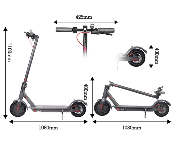 8.5" Folding Electric Scooter - 350W Motor, 36V 10Ah Battery - Image 2