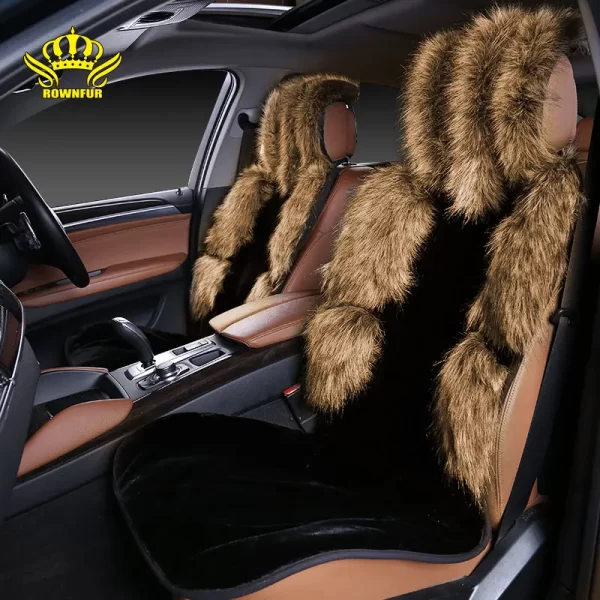 Fuzzy Faux sheepskin Car seat covers for toyota sienna  ford Peugeout - Image 3