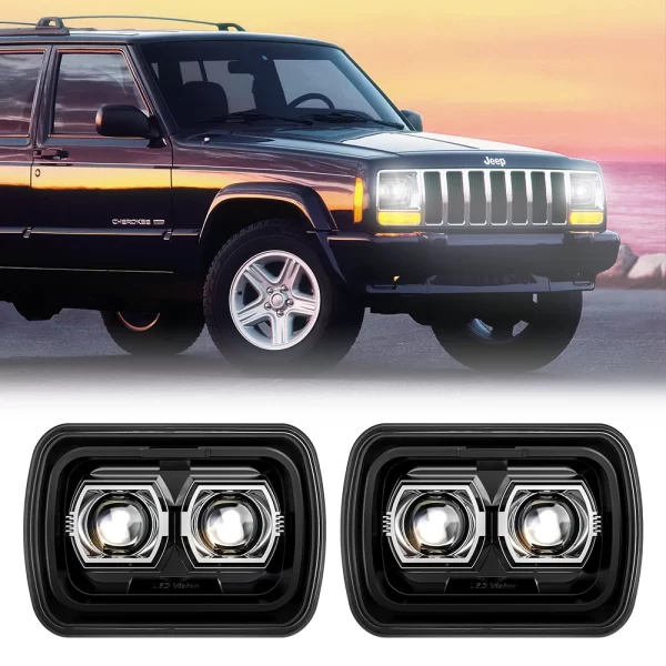 5X7 LED Headlights 7X6 Inch 120W H6054 LED Headlight Sealed Beam Headlamp with High Low Beam for Jeep Wrangler YJ Cherokee X - Image 3