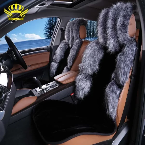 Fuzzy Faux sheepskin Car seat covers for toyota sienna  ford Peugeout - Image 2