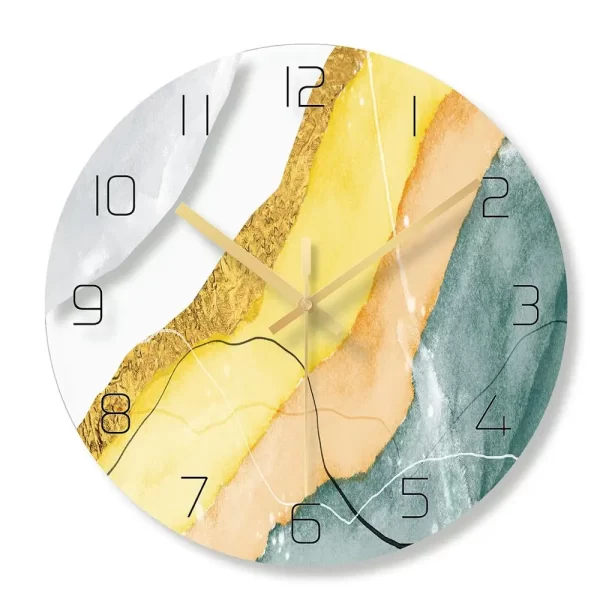 12 Inch Tempered Glass Colorful UV Printing Wall Clock for Home Office Decor - Image 5