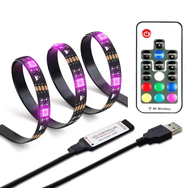 2M/3M/5M RGB LED Strip – 5V USB-Powered, Waterproof, 5050 SMD, Remote Control