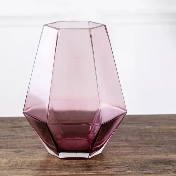 Wholesale colored glass vase Geometric shape flower glass vase for home wedding decoration - Image 5