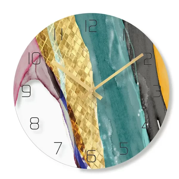 12 Inch Tempered Glass Colorful UV Printing Wall Clock for Home Office Decor - Image 3