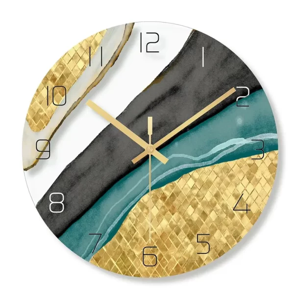 12 Inch Tempered Glass Colorful UV Printing Wall Clock for Home Office Decor