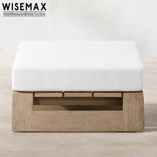 WISEMAX FURNITURE Outdoor Wood Accent Leisure Chair Ottoman - Image 2