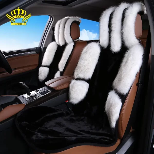 Fuzzy Faux sheepskin Car seat covers for toyota sienna  ford Peugeout - Image 6