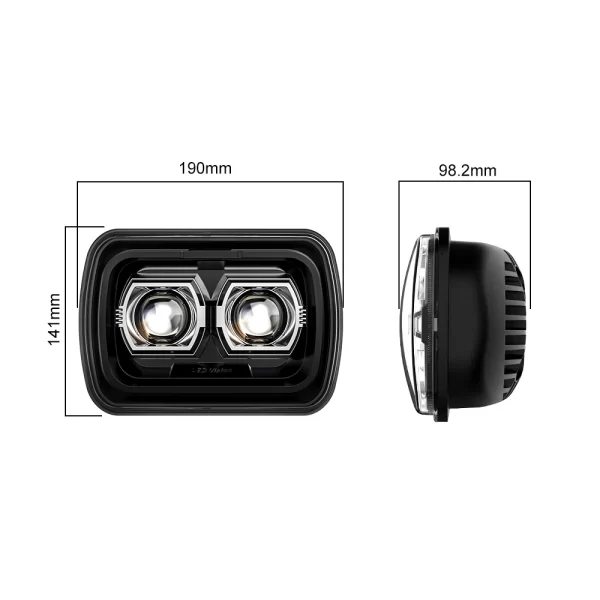 5X7 LED Headlights 7X6 Inch 120W H6054 LED Headlight Sealed Beam Headlamp with High Low Beam for Jeep Wrangler YJ Cherokee X