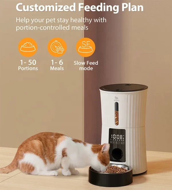 4L Smart Pet Feeder - Automatic, Timed, Microchip Recognition, Voice Record - Image 2