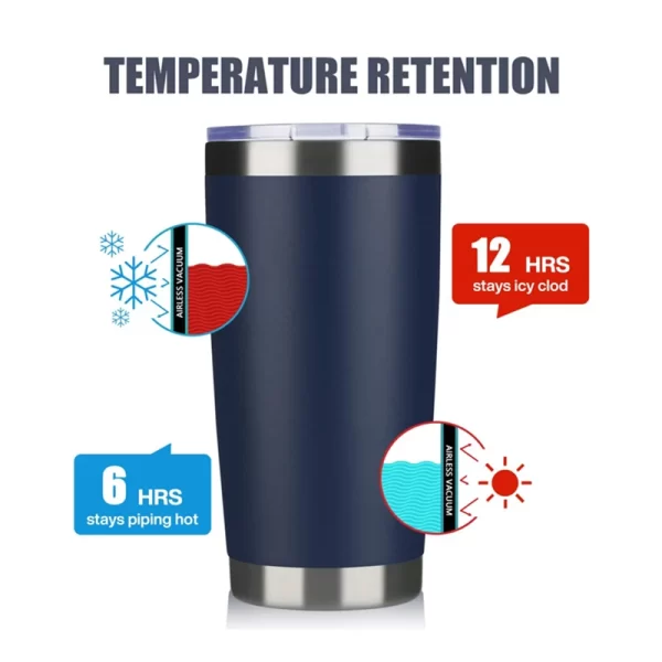 Wholesale 20oz coffee travel mug regular vacuum insulated double wall stainless steel powder coated tumblers for laser engraving