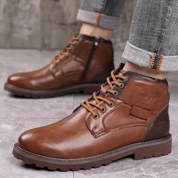 sh12298a Fashion Leather Men Work Boots 2023 High Quality Classic Men Martin Boots Outdoor Shoes Winter - Image 6