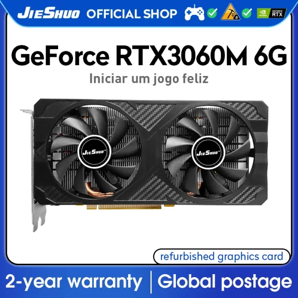 JIESHUO RTX 3060M 12GB GDDR6X Gaming Graphics Card for Laptop and PC