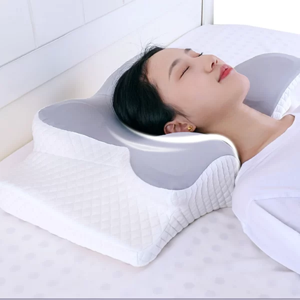 Stocked Ergonomic Pain Relief Butterfly Shape Memory Foam Neck Support Bed Odorless Ergonomic Contour Memory Foam Pillow - Image 6