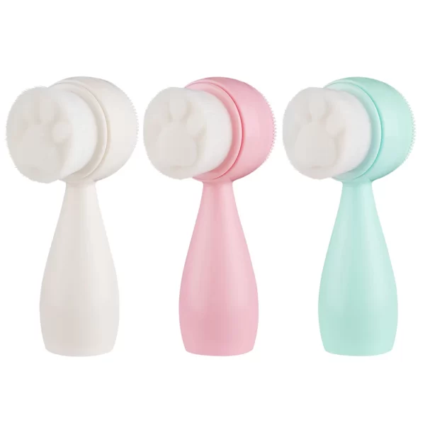 China Factory Cat Paw Shape Silicon Facial Cleanser Abs Plastic Handle Cleaner Facial Cleansing Brush - Image 5