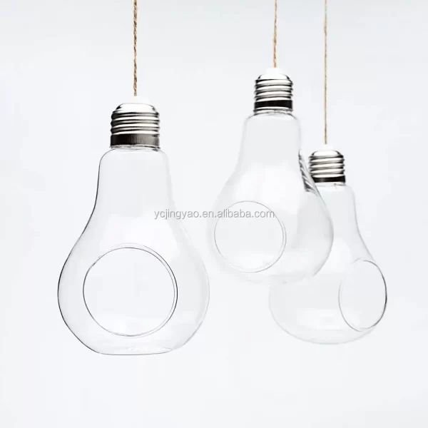 Hanging Light Bulb Shape Glass Vase Flower Plant Pot Container Planter Terrarium Home Decoration - Image 3