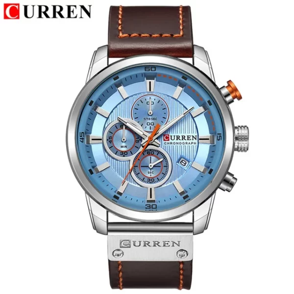 CURREN Watch for Men Japan Quartz Movement Leather Strap Big Dial Casual Sport Calendar Waterproof Watch 8291 relogio masculino - Image 4