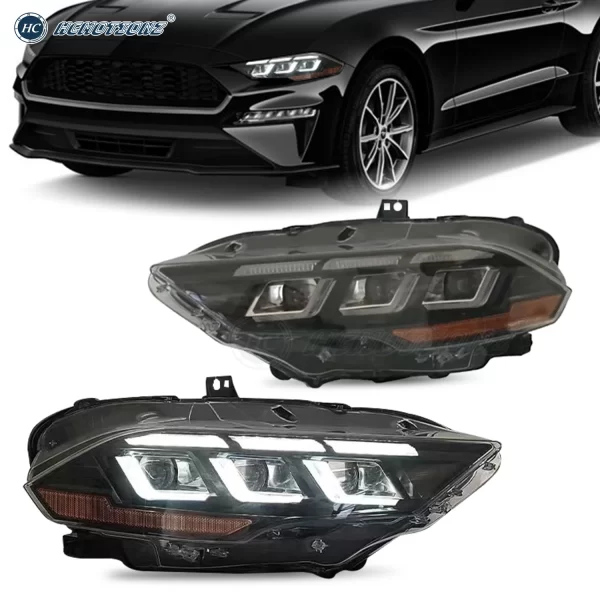 HCMOTIONZ LED Car Front Lamps 2018-2022 High quality DRL Start UP Animation Headlights For Ford Mustang - Image 6