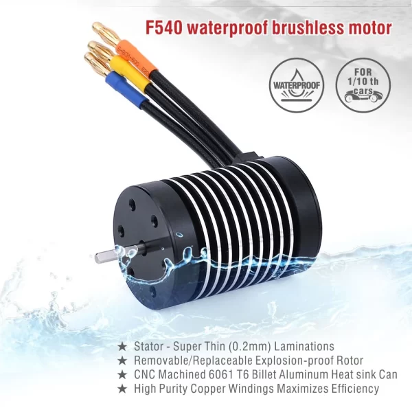 Rocket F540 Waterproof Brushless Sensorless Motor for 1/10 and 1/12 RC Cars - Multiple KV Options - Image 5