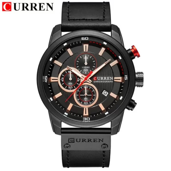 CURREN Watch for Men Japan Quartz Movement Leather Strap Big Dial Casual Sport Calendar Waterproof Watch 8291 relogio masculino - Image 2