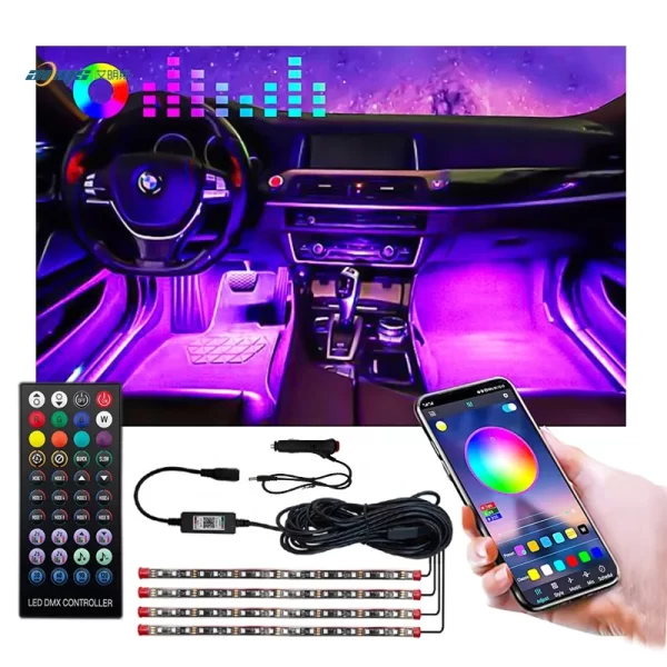 Interior Car LED Strip Lights with App Control, Remote, and Music Sync - 5V RGB Underglow - Image 6