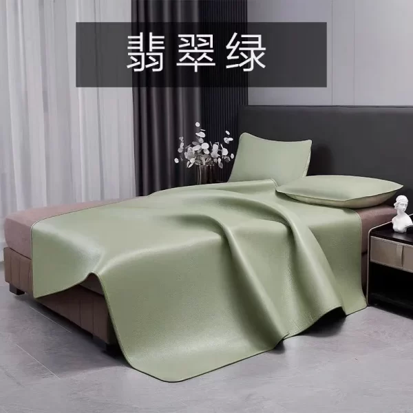 Luxury Solid Color Natural Cowhide Leather Bed Sheets Summer Sleep Mat Adults Sleeping Mat - Image 4