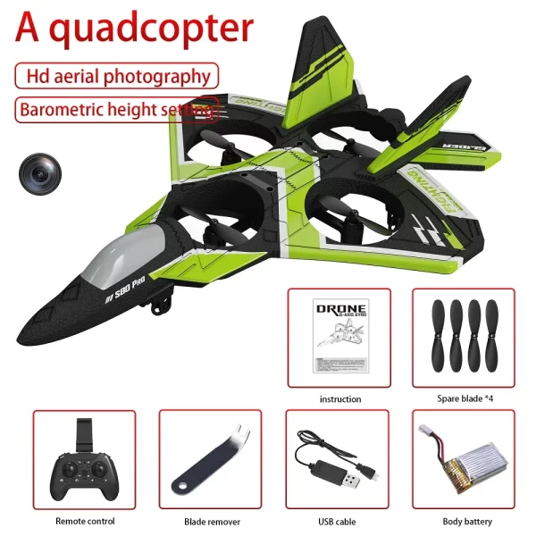 New S80 Fixed Height Remote Control UAV – Four-Axis Foam Aircraft, Anti-Fall Belt, LED Glider for Kids - Image 5