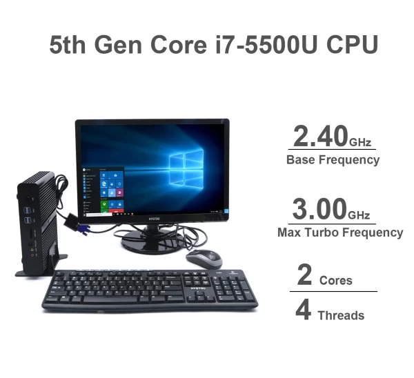 Mini Gaming PC - Intel Core i7, 8GB RAM, 256GB SSD