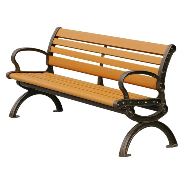 Metal Wooden Benches Seating Outdoor Park Patio Garden Furniture - Image 6