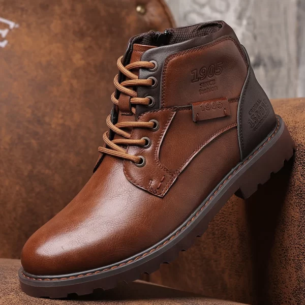 sh12298a Fashion Leather Men Work Boots 2023 High Quality Classic Men Martin Boots Outdoor Shoes Winter - Image 3